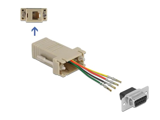 [90215837 1301626] Delock Adapter D-Sub 9-Pin zu RJ11/RJ14 6P/4C, Montagesatz 0.052 m