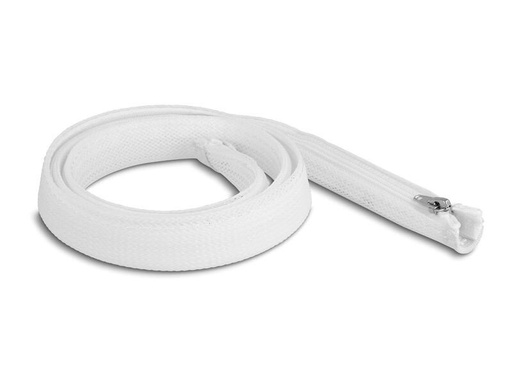 [90215855 1300226] Delock Geflechtschlauch mit Reissverschluss 1 m x 20 mm Weiss
