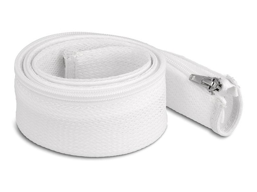 [90215913 1300224] Delock Geflechtschlauch mit Reissverschluss 1 m x 50 mm Weiss