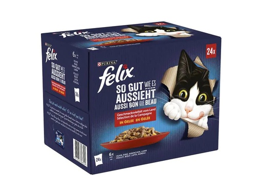 [90215926 1303985] Felix Nassfutter AGAIL Fleisch Auswahl, 24 x 85 g