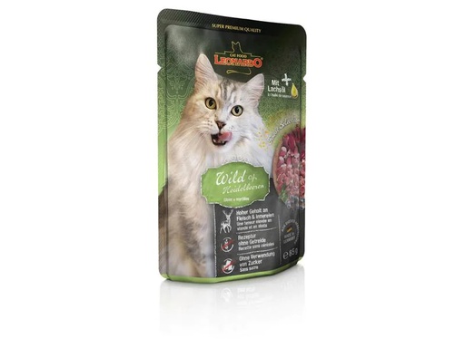 [90215932 1294499] Leonardo Cat Food Nassfutter Wild &amp; Heidelbeeren, 85 g