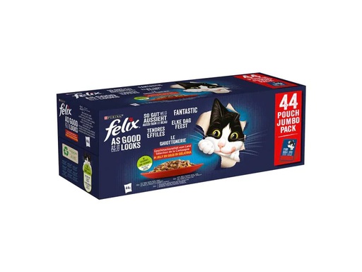 [90215934 1303988] Felix Nassfutter AGAIL Fleisch Auswahl, 44 x 85 g