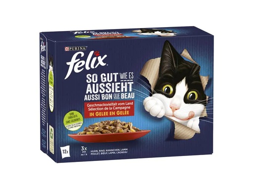[90216291 1303983] Felix Nassfutter AGAIL Fleisch Auswahl, 12 x 85 g