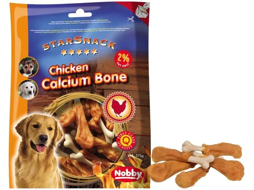 [90216303 1312086] Nobby Leckerli StarSnack Barbecue Chicken Calcium Bone, 375 g
