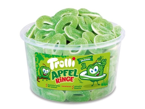 [90034542 1156631] Trolli Gummibonbons Saure Apfelringe Dose 1.2 kg