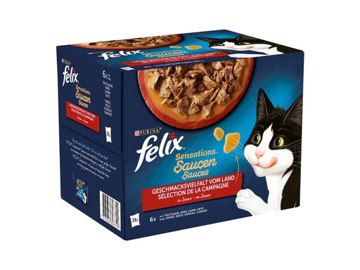 [90216786 1303991] Felix Nassfutter Sensations Fleisch in Sauce, 24 x 85 g