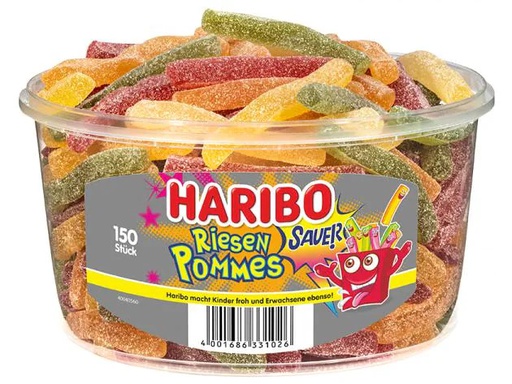 [90216794 1328575] Haribo Gummibonbons Saure Riesen-Pommes 150 Stück