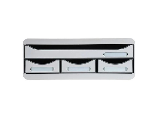 [90034635 914576] Exacompta Schubladenbox Toolbox mini 4 Schubladen, Grau