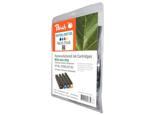 [90034672 366134] Peach Tintenset HP Nr. 971XL BK, C, M, Y