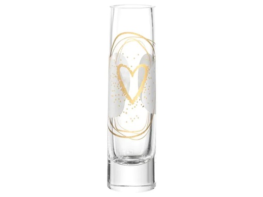 [90217099 1314654] Leonardo Vase Emozione Herz 17 cm, Gold/Transparent