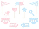Partydeco Partyaccessoire Gender reveal party 11-teilig, Blau/Rosa