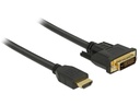 Delock Kabel HDMI – DVI, 2 m, bidirektional
