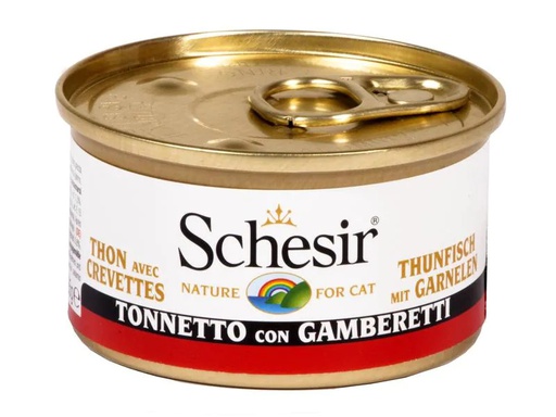 [90217448 1328413] Schesir Nassfutter Thunfisch &amp; Garnelen in Gelée, 85 g