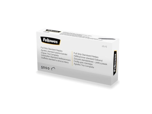 [90217496 1297930] Fellowes Heftklammer 26/6 5000 Stück, Vollstreifen