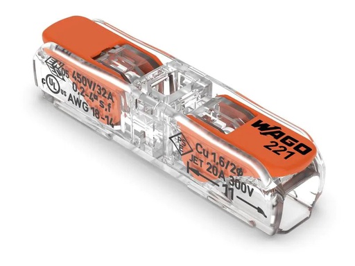 [90217659 1329748] WAGO Durchgangsklemme mit Hebel, 0.2 - 4 mm², 2-fach, 60 Stück