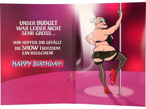 [90217685 1298774] Depesche Musikkarte beweglich Geburtstag, Stripperin einladen
