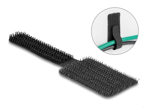 [90217691 1324201] Delock Klettkabelbinder selbstklebend Schwarz 90 mm x 24 mm