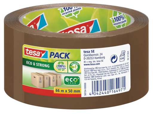 [90034930 338987] tesa Klebeband eco&amp;strong 50 mm x 66 m, Braun