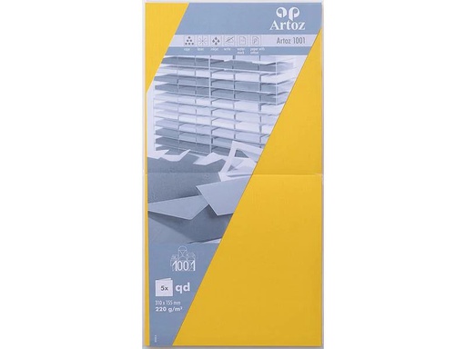 [90034941 1212374] Artoz Blankokarte 1001, 15.5 x 15.5 cm, 5 Blatt, Sonnengelb