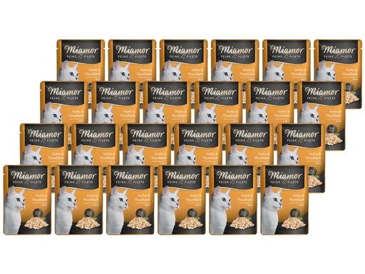 [90218713 1305064] Miamor Nassfutter Feine Filets Thun &amp; Huhn in Gelée, 24 x 100 g