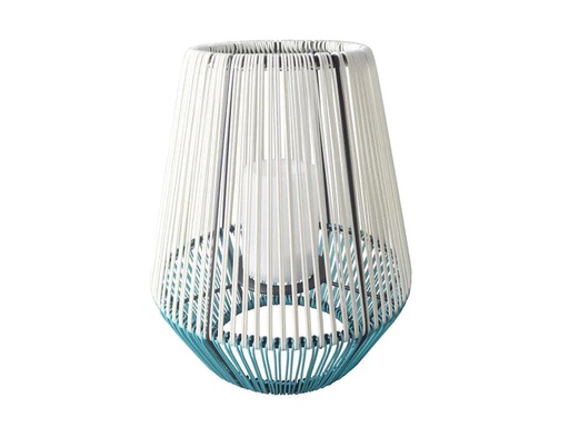 [90218928 1304323] Schönenberger Windlicht Solar Wega, Weiss, Blau