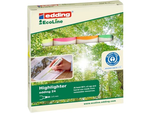 [90035138 966588] edding Textmarker 24 EcoLine 4 Stück