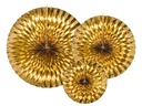 Partydeco Rosetten Metallic 3 Stück, Gold