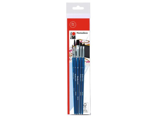 [90035236 545122] Marabu Synthetikhaarpinsel homedeco 5 Stück