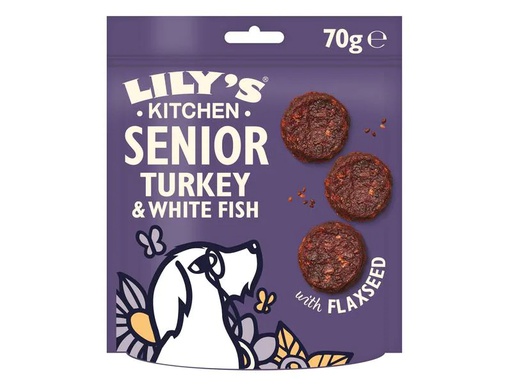[90219358 1337837] Lily's Kitchen Snack Senior Truthahn &amp; Fisch, 70 g