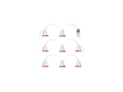[90219398 1332323] Sirius Weihnachtslichterkette Tiffany Glocke, 8 × Lampen, Rot