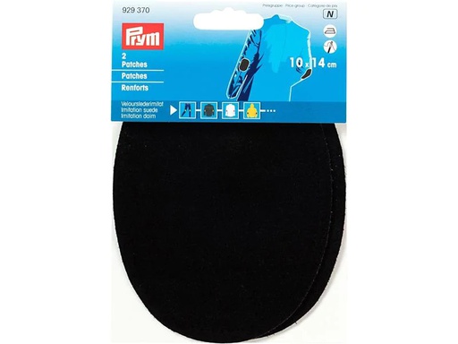 [90035242 1174975] Prym Applikation 10 x 14 cm Lederimitat,  Schwarz, 2 Stück