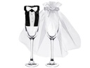 Partydeco Hochzeitsaccessoire Dekoration für Gläser, Weiss/Schwarz