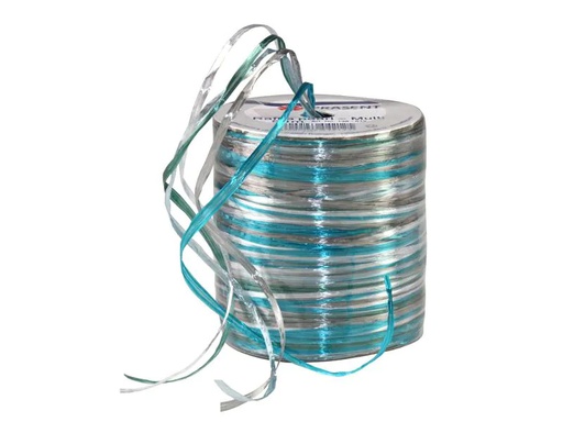 [90219947 1318987] Pattberg Geschenkband Raffia Pearl 50 m, Blau-Töne