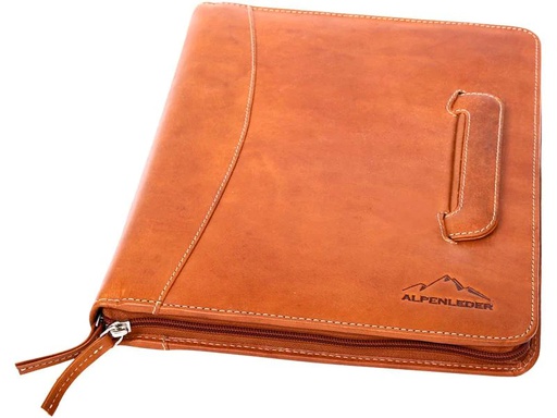 [90220346 1330400] Alpenleder Konferenzmappe  Dokumentenmappe Leder – cognac