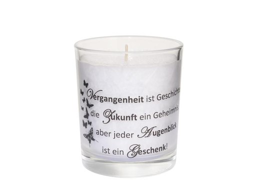 [90035629 961534] Herzog Kerzen AG Kerze im Glas Vergangenheit ist Geschichte 11 x 9.5 cm
