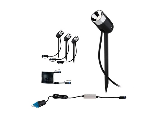 [90220975 1340171] Paulmann Gartenspot Plug &amp; Shine Pike 45° 3000 K, Basisset