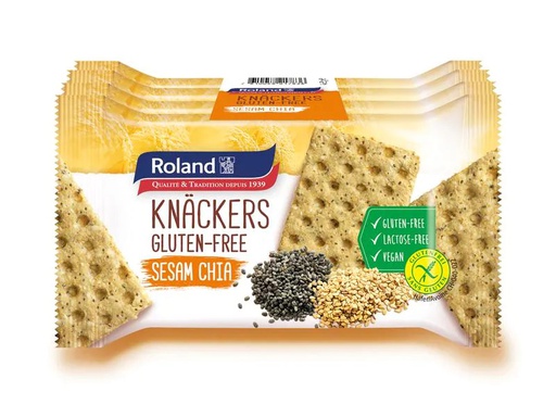 [90221094 1334961] Roland Snacks Knäckers Chia-Sesam 4 x 35 g
