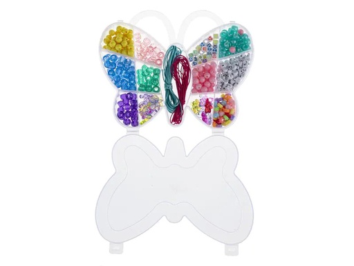 [90221192 1328015] Glorex Perlen-Set Schmetterling Kunststoff, ca. 510 Stk, Mehrfarbig