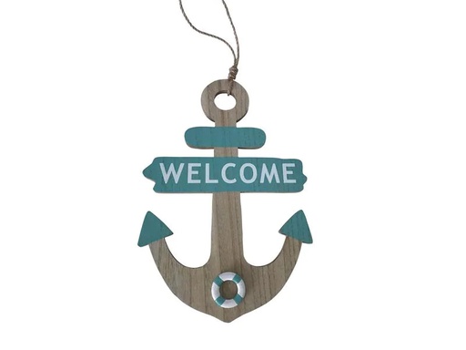 [90221197 1334877] Dameco Wanddekoration Anker Welcome 30 cm
