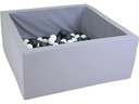 Knorrtoys Bällebad soft – eckig grey 100 balls grey & white