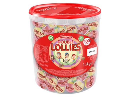 [90221911 1335012] Swizzels Lollipop Double Lollies 100 Stück