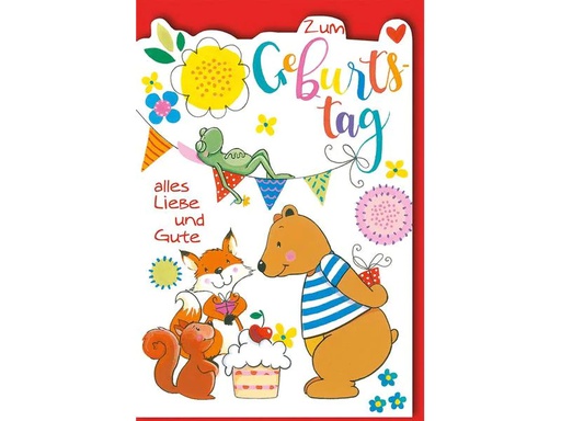 [90222129 1324031] Braun + Company Glückwunschkarte Kindergeburtstag 11.5 x17 cm, inkl. Couvert