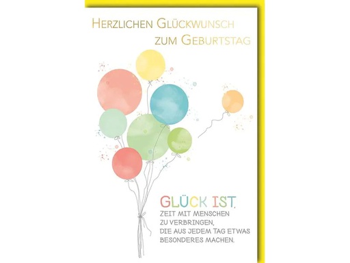 [90222142 1324038] Braun + Company Glückwunschkarte Geburtstag 11.5 x 17 cm, inkl. Couvert