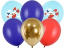 Partydeco Luftballon Flugzeug Mehrfarbig, Ø 30 cm, 6 Stück