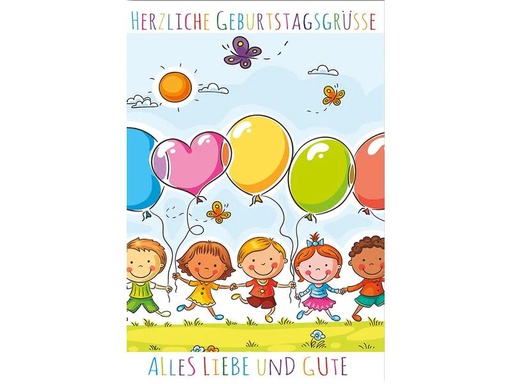 [90222238 1324030] Braun + Company Glückwunschkarte Kindergeburtstag 11.5 x17 cm, inkl. Couvert