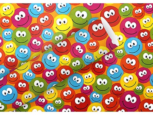 [90222348 1324014] Braun + Company Geschenkpapier Just Smileys 80 g/m², Mehrfarbig, 70 cm x 2 m