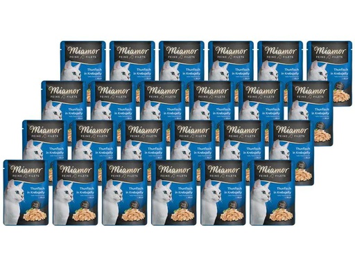[90222379 1305069] Miamor Nassfutter Feine Filets Thun in Krebs-Gelée, 24 x 100 g