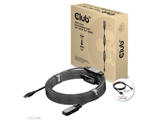 [90036050 1209089] Club 3D USB 3.2 Gen.1-Verlängerungskabel USB A - USB A 15 m