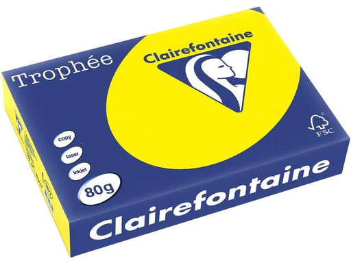 [90222383 1333043] Clairefontaine Kopierpapier Trophée A4, 80 g/m², Rapsgelb, 500 Blatt