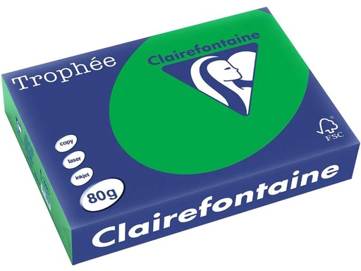 [90222402 1333046] Clairefontaine Kopierpapier Trophée A4, 80 g/m², Smaragdgrün, 500 Blatt